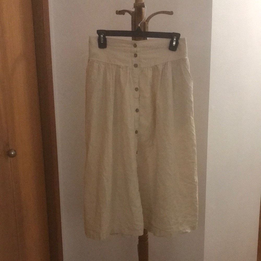 Love Tree Cream Midi A-Line Skirt